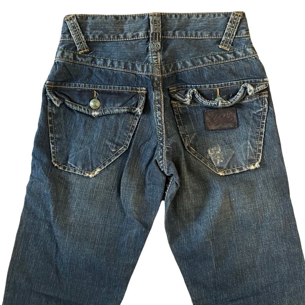 Stitch's Y2K Nebraska Flare Wide Leg Button Fly Buffalo Nickel Jeans Size 28 NWT - Picture 4 of 9